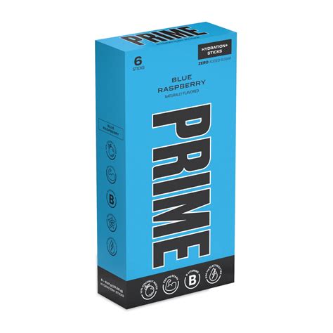 Prime Hydration Stick Pack Blue Raspberry 949g 6 Count