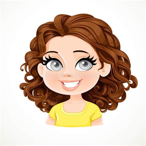 cartoon girl brown curly hair stock illustrations 1 150 cartoon girl