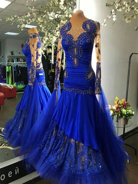 Royal Blue Ballgown Dance Costumes Dresses Ballroom Dress