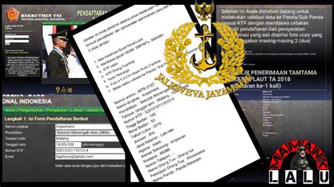 Segala sumber rujukan ini saya ambil melalui laman facebook ssm official dan juga youtube channel ssm. Cara daftar online PK Bintara/Tamtama TNI AL Terlengkap ...