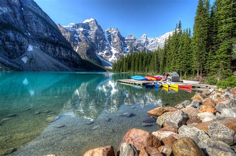 Wallpapers Banff Canada Moraine Lake Nature Mountains