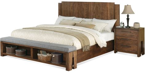 Cal King Low Profile Panel Bed W Bench By Riverside Furniture Wolf
