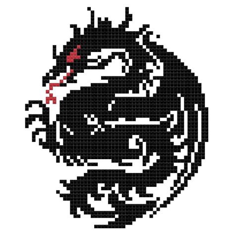 Dragon Pixel Art Outline