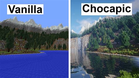 Minecraft Vanilla Vs Chocapic13 V6 Extreme Super Duper Graphics Pack