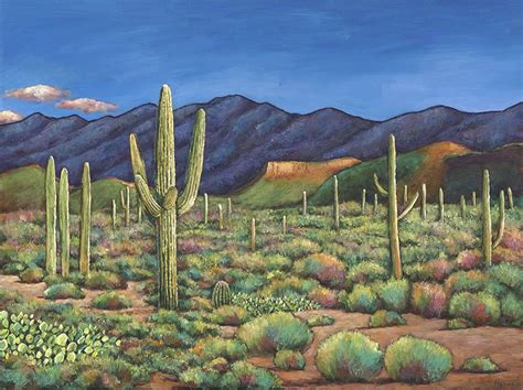 Sonoran Sentinels Desert Landscape Art Fine Art Landscape Desert