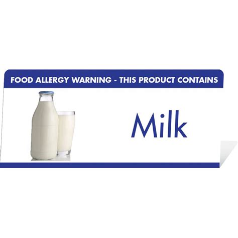 Milk Allergy Warning Table Sign Avica Uk Ltd