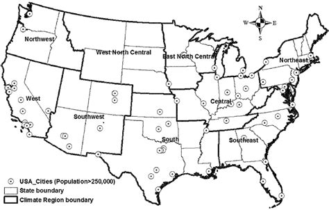 Map Of The Contiguous Us Showing The Geographical Domains With Nine