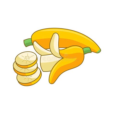 Bananas De Dibujos Animados Conjunto De Fruta De Color Banana Amarilla Ilustraci N Del Vector
