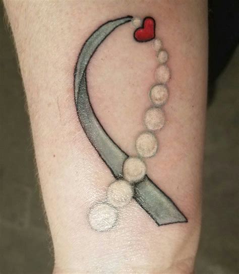 Lung Cancer Ribbon Tattoo