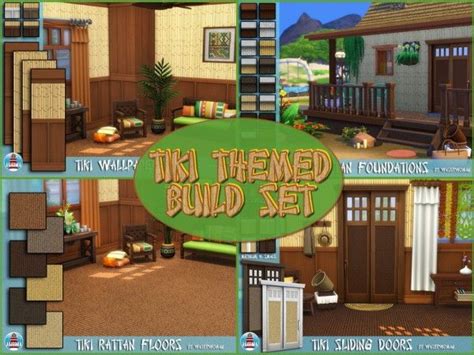 Akisima Sims Blog Tiki Themed Build Set • Sims 4 Downloads Sims 4 Pets