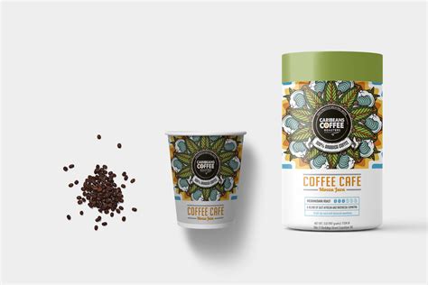 Coffea, or coffee shrub and fruits, vintage engraving. Coffee Beans Packaging Bottle Label Mockup | Free PSD ...