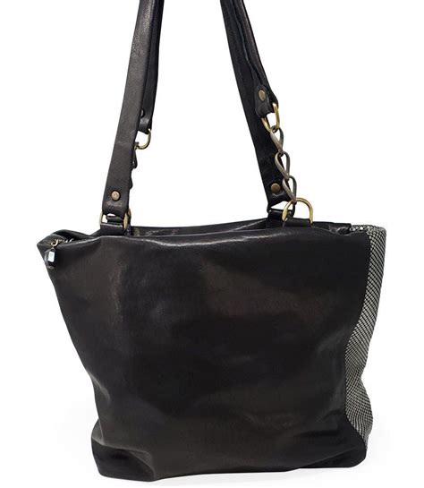Laura B Milena Black Leather Shopper Bag Lyst