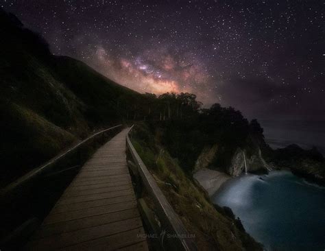 Milky Way Mcway Falls Big Sur Michael Shainblum Photography