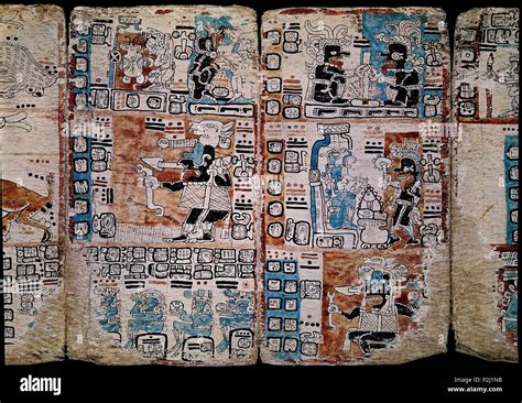 Codex Tro Cortesianus Maya Codices Pre Columbian Hi Res Stock