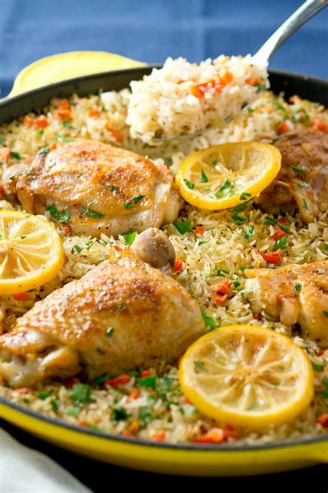One Skillet Mediterranean Chicken And Rice Delicious