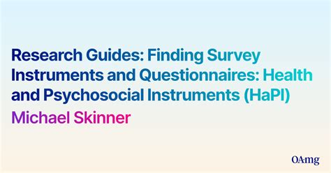 Pdf Research Guides Finding Survey Instruments And Questionnaires