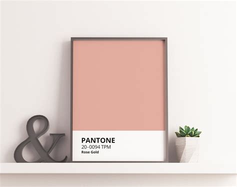 Pantone Poster Pantone Wall Art Pantone Color Rose Gold Wall Etsy