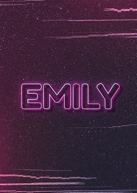 Emily name font block letter typography vector | free image by rawpixel