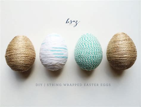 Diy Simple String Wrapped Easter Eggs — Bsaz Creates