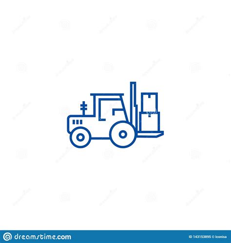 Loader Truck Line Icon Concept Loader Truck Flat Vector Symbol Sign