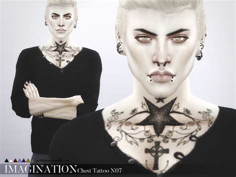 Sims 4 Ccs The Best Chest Tattoo By Pralinesims