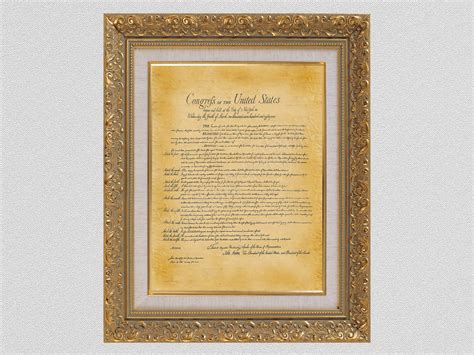 1789 United States Bill Of Rights Print Historical American Document