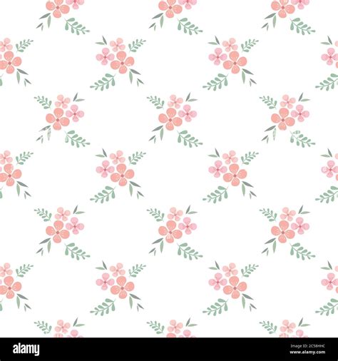 Floral Flower Seamless Pattern Design Vintage Pattern With Pink