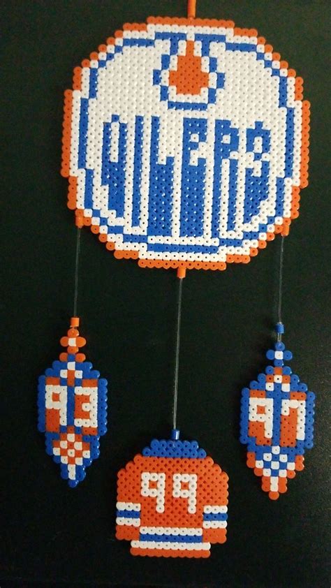 Dreamcatcher Edmonton Oilers Perler Beads Perler Bead Art Pearler Beads