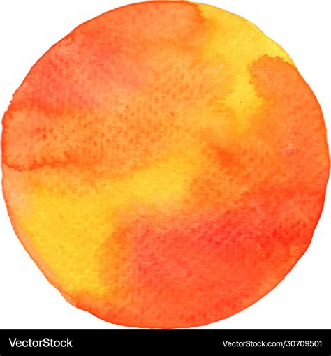 Orange And Yellow Watercolor Circle Shape Banner Vector Image