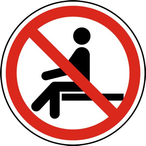 No Sitting Label No Sitting Sign Clipart Full Size Clipart 884839 Pinclipart