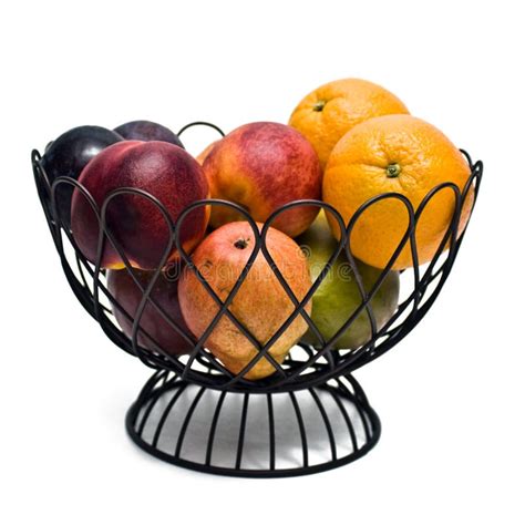 Fruit Bowl Stock Photo Image Of Metal Nectarine Plums 6557952