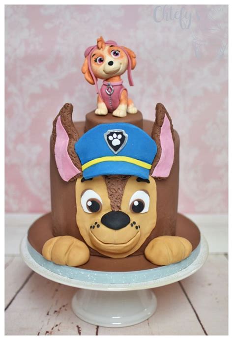Patpatrouille Chase And Stella Cake Paw Patrol Birthday Girl Paw