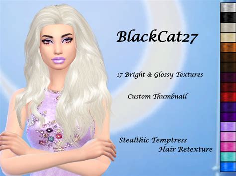 The Sims Resource Blackcat Stealthic Temptress Hair Retexture