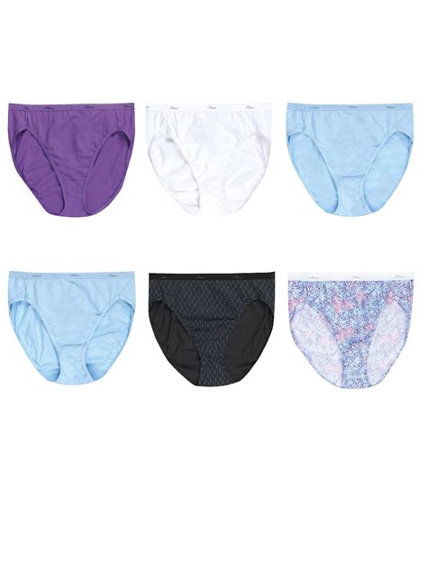 Hanes Hanes Womens Cotton Hi Cut Panties 6 Pack