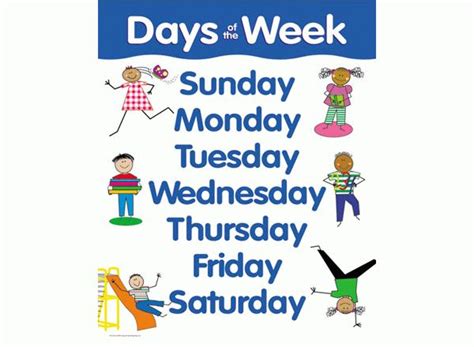 Days Of The Week Learning Chart