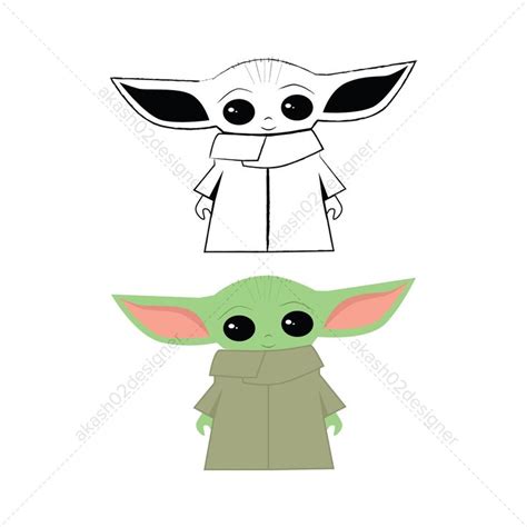 Super Cute Baby Yoda Svg Png Jpeg Ai Eps Digital File Etsy In 2021