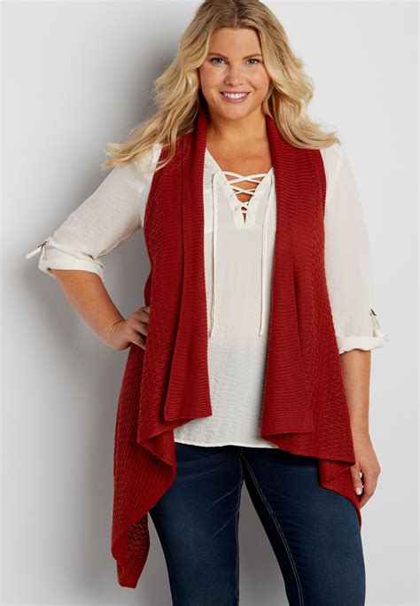 Plus Size Knit Waterfall Vest Original Price 39 00 Available At Maurices Maurices Outfits