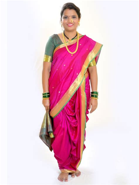 Traditional Wear Brahmani Nauvari Saree With Blouse Piece Rs 2000