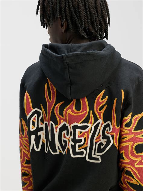 Graffiti Flames Hoodie In Black Palm Angels Official