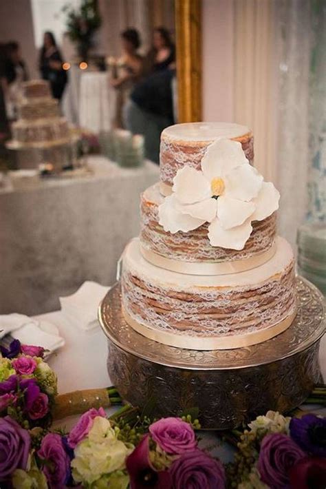 Naked Lace Wedding Cake Lace Wedding Cake Wedding Cake Rustic Bolos Naked Cake Naked Cakes