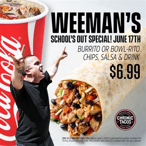 We did not find results for: Weeman Celebrates With Chronic Tacos for a School's Out ...