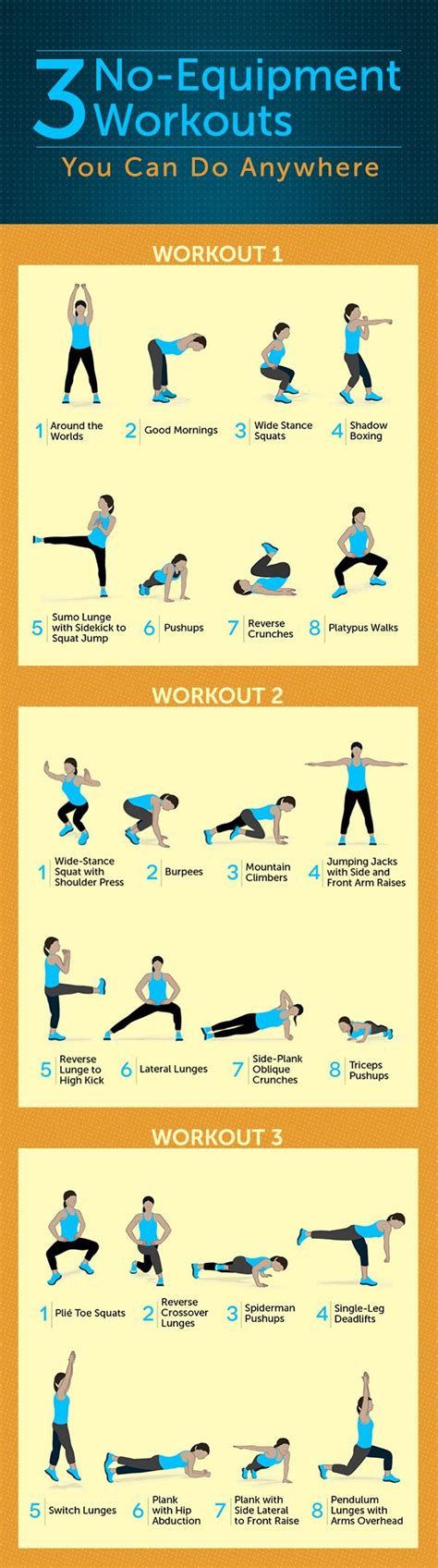 3 No Equipment Workouts You Can Do Anywhere No Equipment Workout