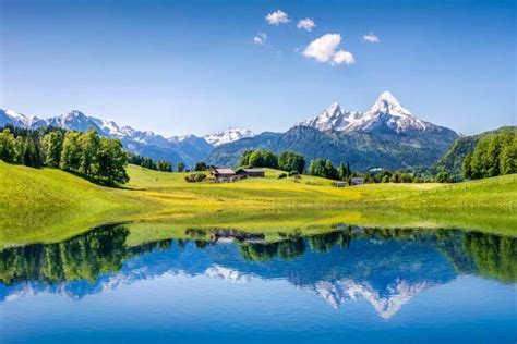 Beautiful Bavaria Summer Landscape Alps Mountain Lake