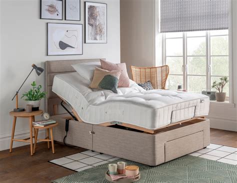 4ft Small Double Adjustable Bed Mibed Kingston Natural 1200 Wool