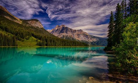 Jezioro Emerald Lake W Parku Narodowym Yoho W Kanadzie