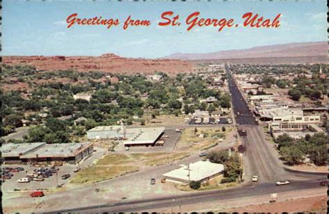 Aerial View Of Town St George Ut