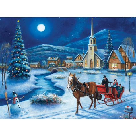 Winter Sleigh Ride 1000 Piece Jigsaw Puzzle Bits And Pieces