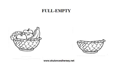 Full Vs Empty Worksheet Preschool Printable Pages Full Best Free