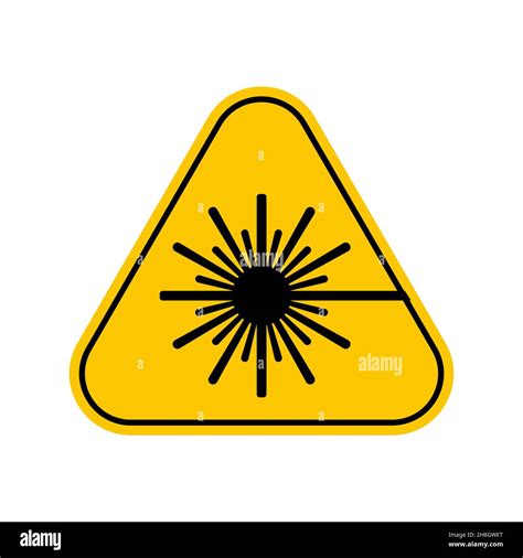 Laser Radiation Hazard Warning Sign Yellow Triangle Caution Symbol