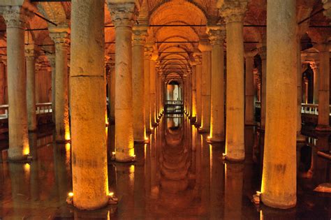 Columns Of Basilica Cistern Istanbul Illustration World History